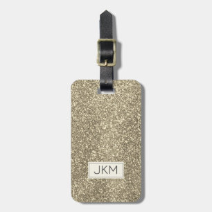 Etiqueta De Bagagem Nome Simples Moderno da Glitter Elegante