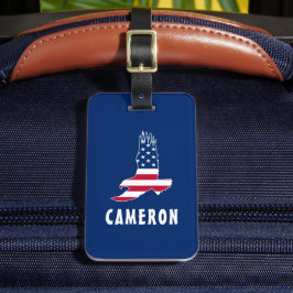 Etiqueta De Bagagem Nome USA Flag American Eagle America 4 De Julho