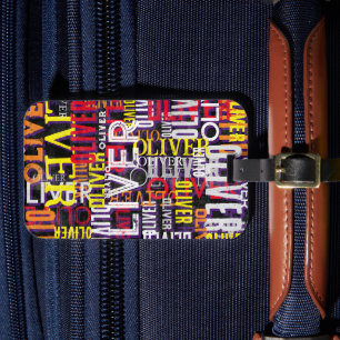 Etiqueta De Bagagem Nomes de Cores Personalizados com Distância Replic