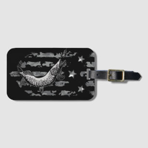 Etiqueta De Bagagem Norte Pike Tiger Musky Lover