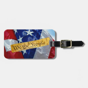 Etiqueta De Bagagem Nós, A Bandeira Americana Da Pessoas