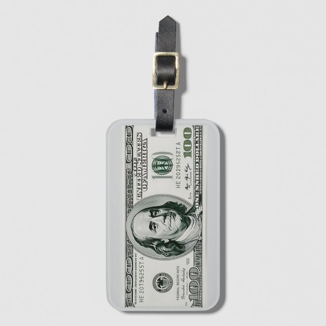 Etiqueta De Bagagem nota de US$ 100 (Frente Vertical)