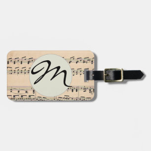 Etiqueta De Bagagem Notas da Pontuação de Música da Vintage Sheet