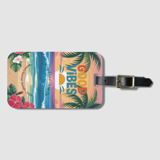 Etiqueta De Bagagem Notebook tropical Summer Vibes (Frente Horizontal)