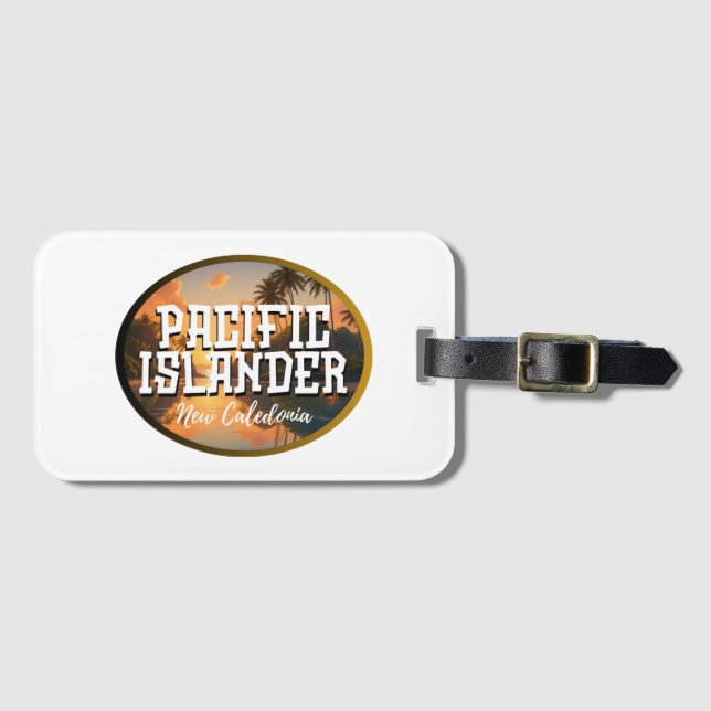 Etiqueta De Bagagem Nova Caledónia - Ilhas do Pacífico (Frente Horizontal)