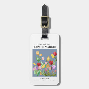 Etiqueta De Bagagem Nova Iorque Tulipas Flor Mercado Midtown
