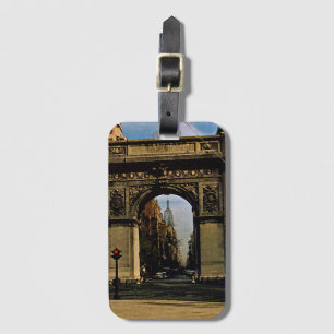 Etiqueta De Bagagem Nova Iorque Washington Square Watercolor 1953"