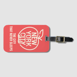 Etiqueta De Bagagem NOVA YORK Big Apple Skyline Silhouette Modern Red