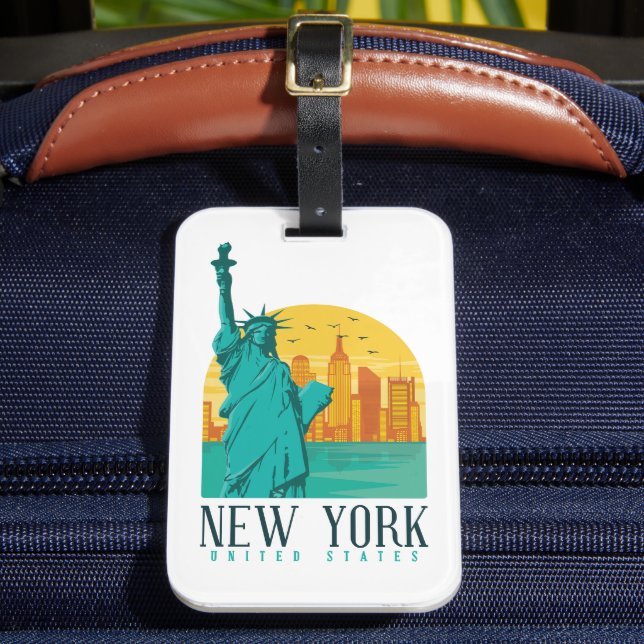 Etiqueta De Bagagem Nova York Stylish Skyline    (Frente Insitu 2)