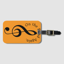 Etiqueta De Bagagem Novamente na Estrada Treble Clef Bege