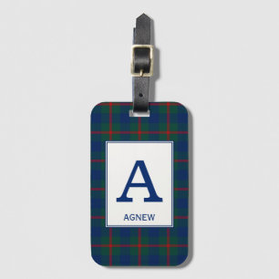Etiqueta De Bagagem Novo padrão de Xadrez verde e azul do Tartan