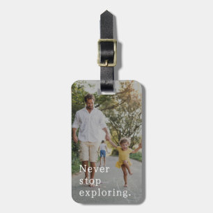 Etiqueta De Bagagem Nunca Parar de Explorar Foto Personalizada