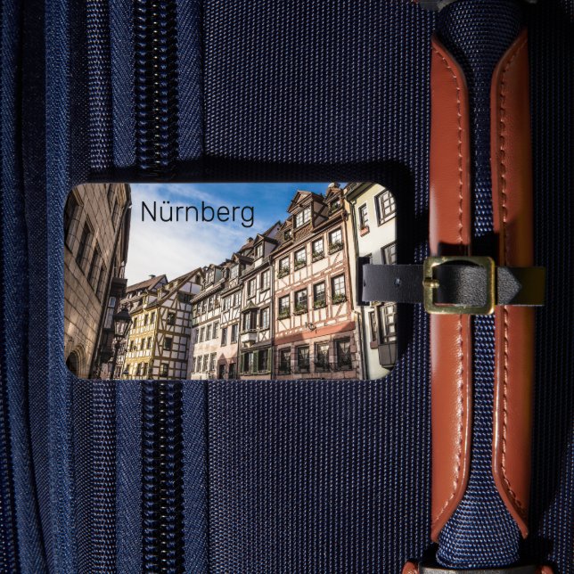 Etiqueta De Bagagem Nuremberg Cityscape Bavaria Alemanha Souvenir (Frente Insitu 4)