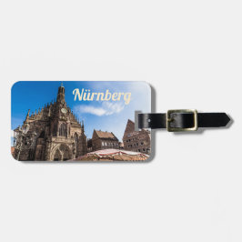 Etiqueta De Bagagem Nuremberg Hauptmarkt Nürnberg Bavaria Alemanha