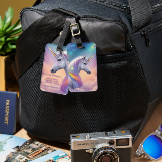 Etiqueta De Bagagem Nuvens Cósmicas do Dreamin Unicorn Glitter Pastel