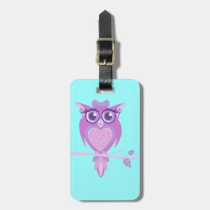 Etiqueta De Bagagem O aqua roxo bonito caçoa o Tag feito sob encomend