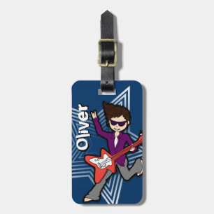 Etiqueta De Bagagem O azul de Rockstar caçoa o Tag da bagagem da