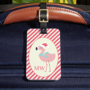 Etiqueta De Bagagem O bastão de doces cor-de-rosa de w do flamingo do