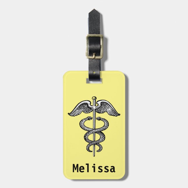 Etiqueta De Bagagem O Caduceus (Frente Vertical)
