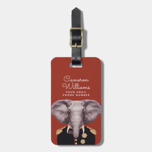 Etiqueta De Bagagem O capitão Elefante   adiciona seu nome