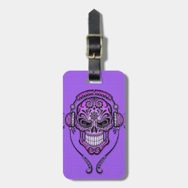 Etiqueta De Bagagem O DJ roxo adoça o crânio