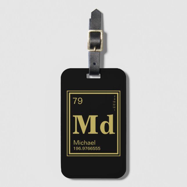 Etiqueta De Bagagem O elemento de você! Periódico Dourado conhecido (Frente Vertical)