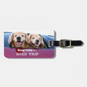 Etiqueta De Bagagem O golden retriever mantem a calma e a viagem por
