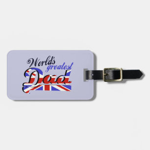 Etiqueta De Bagagem O grande pai do mundo com bandeira inglesa