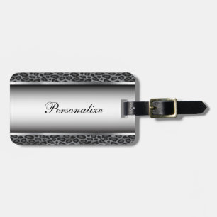 Etiqueta De Bagagem O impressão animal do leopardo das cinzas e da