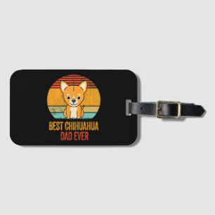 Etiqueta De Bagagem O Melhor Pai Chihuahua De Vintage Sofrendo Distúrb