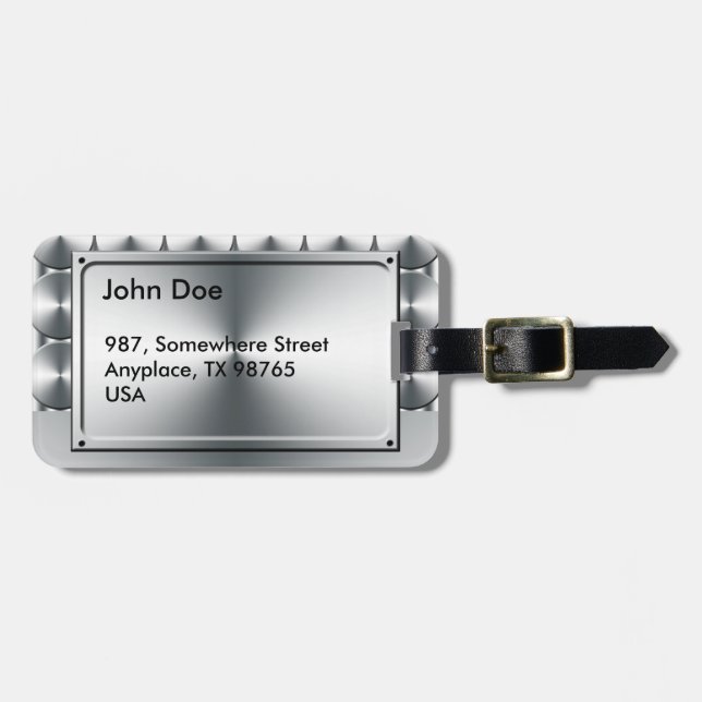 Etiqueta De Bagagem O metal circunda o teste padrão (Frente Horizontal)