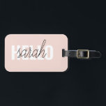 Etiqueta De Bagagem O Pastel Moderno Pink Hello E Você Nome<br><div class="desc">O Pastel Moderno Pink Hello E Você Nome</div>