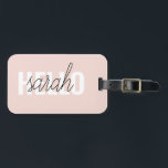 Etiqueta De Bagagem O Pastel Moderno Pink Hello E Você Nome<br><div class="desc">O Pastel Moderno Pink Hello E Você Nome</div>