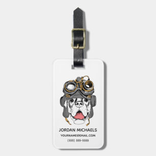 Etiqueta De Bagagem O pugilista de Steampunk   adiciona seu nome