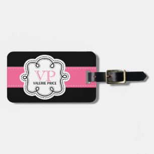 Etiqueta De Bagagem O rosa feminino costurou o saco personalizado fita