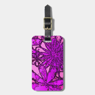 Etiqueta De Bagagem O roxo personalizado Funky floresce o Tag da
