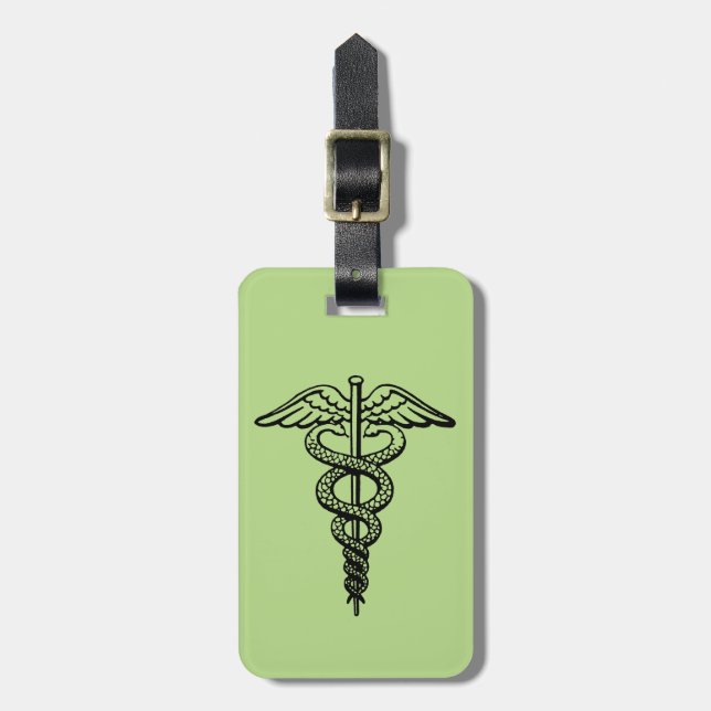 Etiqueta De Bagagem O símbolo do Caduceus (Frente Vertical)