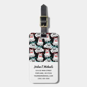 Etiqueta De Bagagem O teste padrão dos vidros do sapo adiciona seu