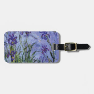 Etiqueta De Bagagem o vintage floresce lilac-irises-1917 monet.