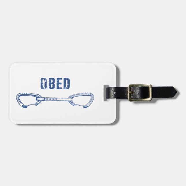 Etiqueta De Bagagem Obed Rock Climbing Quickdraw (Frente Horizontal)