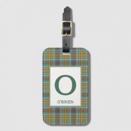 Etiqueta De Bagagem O'Brien Tartan - Padrão de Xadrez Verde