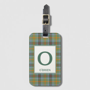 Etiqueta De Bagagem O'Brien Tartan - Padrão de Xadrez Verde