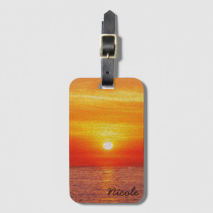 Etiqueta De Bagagem Ocean Sunset Summer Beach Waves personalizado