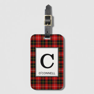 Etiqueta De Bagagem O'Connell Tartan Red and Black Xadrez