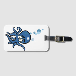 Etiqueta De Bagagem Octopus azul
