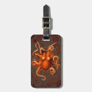 Etiqueta De Bagagem Octopus Sea Monster Cephalapod Vintage