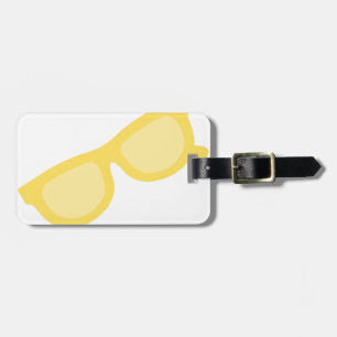 Etiqueta De Bagagem Óculos de sol de verão óculos de hipster amarelo