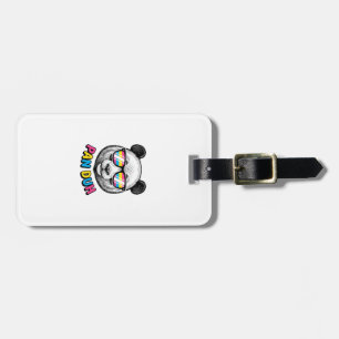 Etiqueta De Bagagem Óculos de Sol Panda Divertido Camisa de Gravura Vi