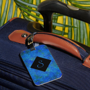 Etiqueta De Bagagem Ocultar Dinossauro Azul Personalizado