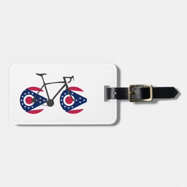 Etiqueta De Bagagem Ohio Flag Cycling (Frente Horizontal)